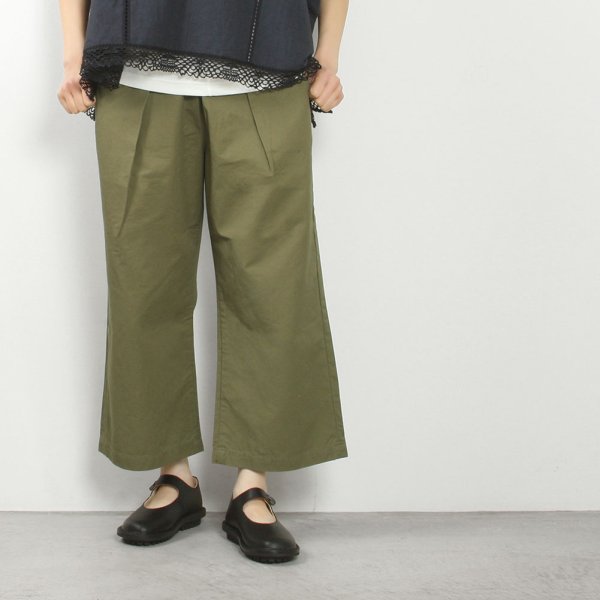 LINEN��WIDE CROPPED PANTS image
