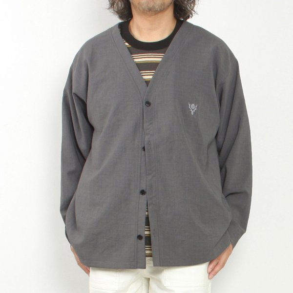 V-Neck Cardigan Poly Oxford image