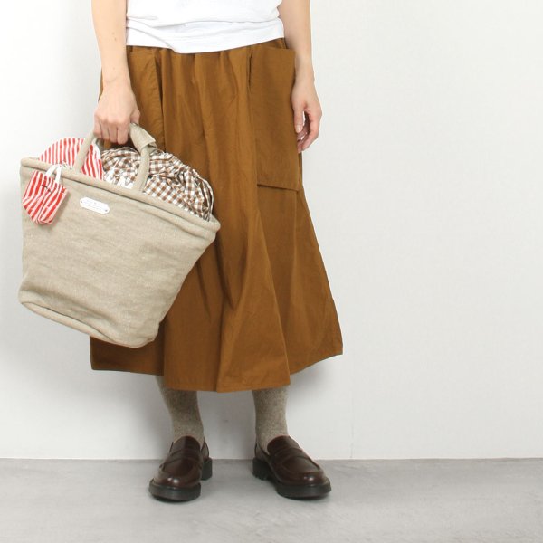 SHRINK COTTON GARMENT DAY POCKET SKIRT image