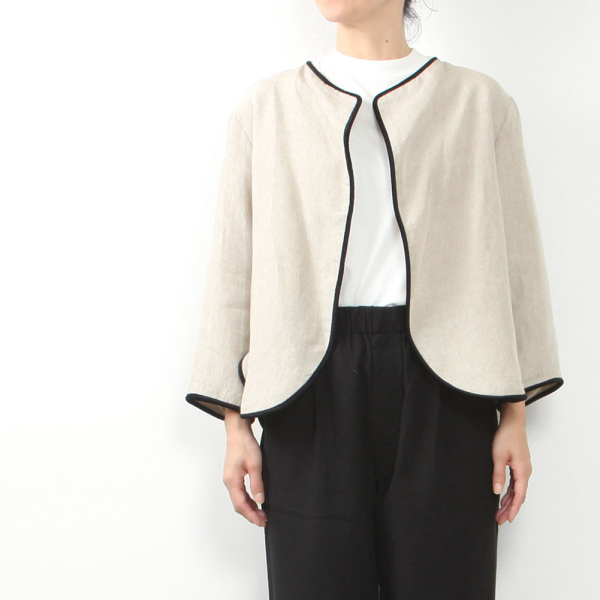 DENSELY LINEN TRIMMING JACKET image