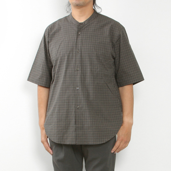 BAND COLLAR CHECK SHIRTS JACKET image