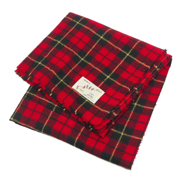 WOOL TARTAN CHECK BLANKET