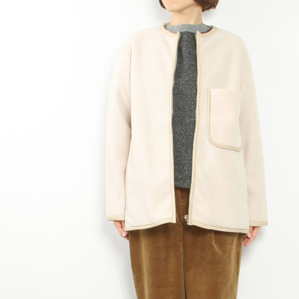 フリースノーカラージップジャケット