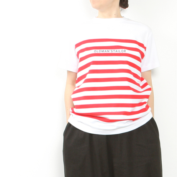 BORDER PRINT CREW S/S TEE image