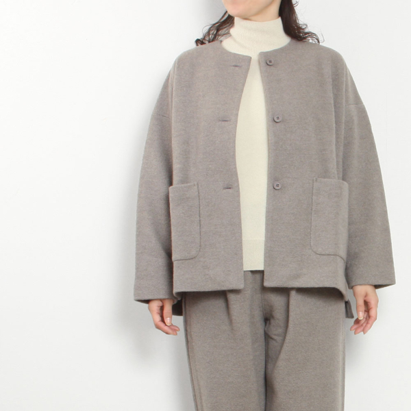 press wool no collar jacket