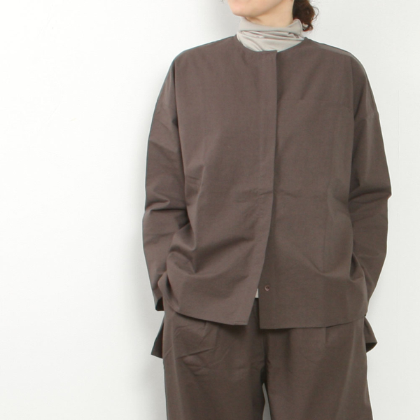 cotton no collar shirt