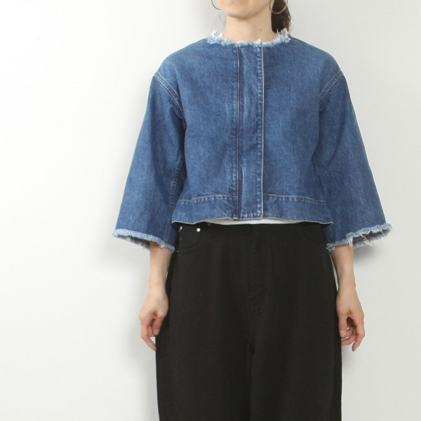 CUT OFF DENIM JAKET(VINTAGE LIKE) image
