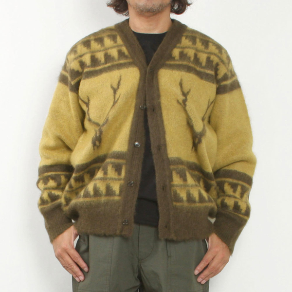 Mohair V-Neck Cardigan-Nordic Skull image