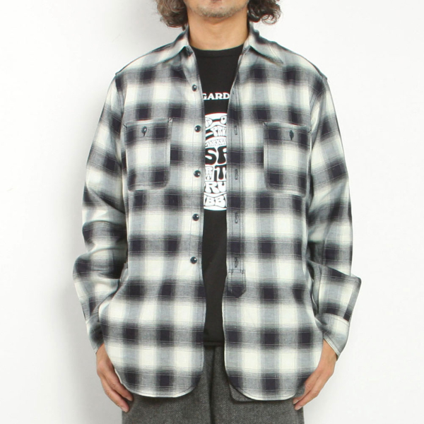 Gardening At Night Shirt Indigo Ombre Check