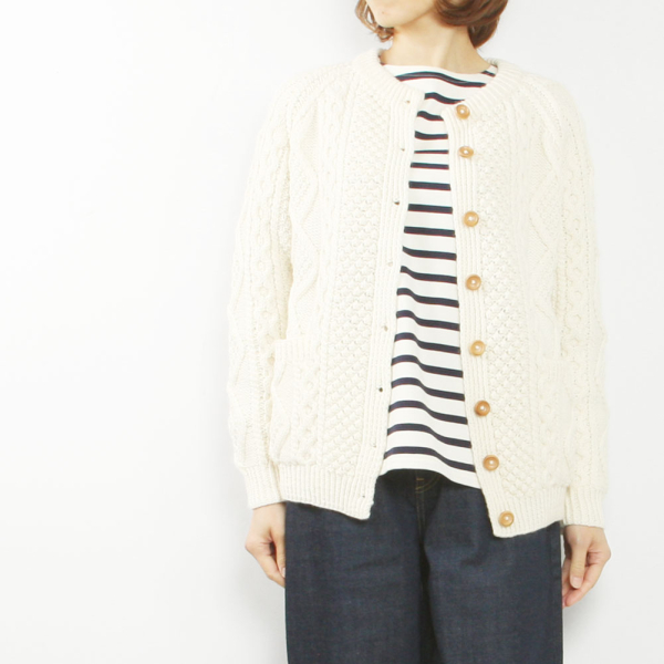 kennedy Crew Neck Aran knit Cadigan image