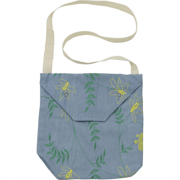 Shoulder Pouch Denim Floral Embroidery image