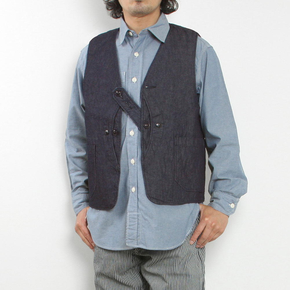 Engineered Garments Upland Vest denim | gulatilaw.com