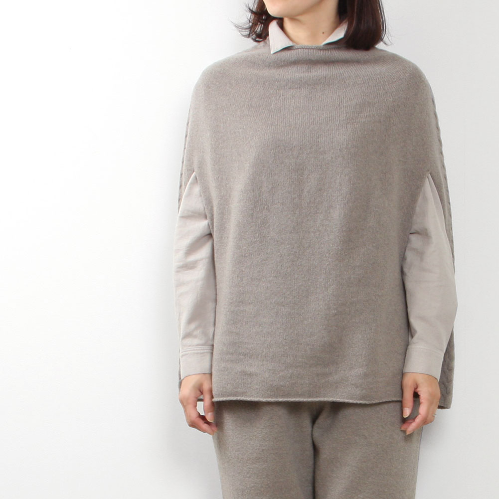 evam eva[エヴァムエヴァ]renew-wool poncho E223K108 << MIDLAND SHIP