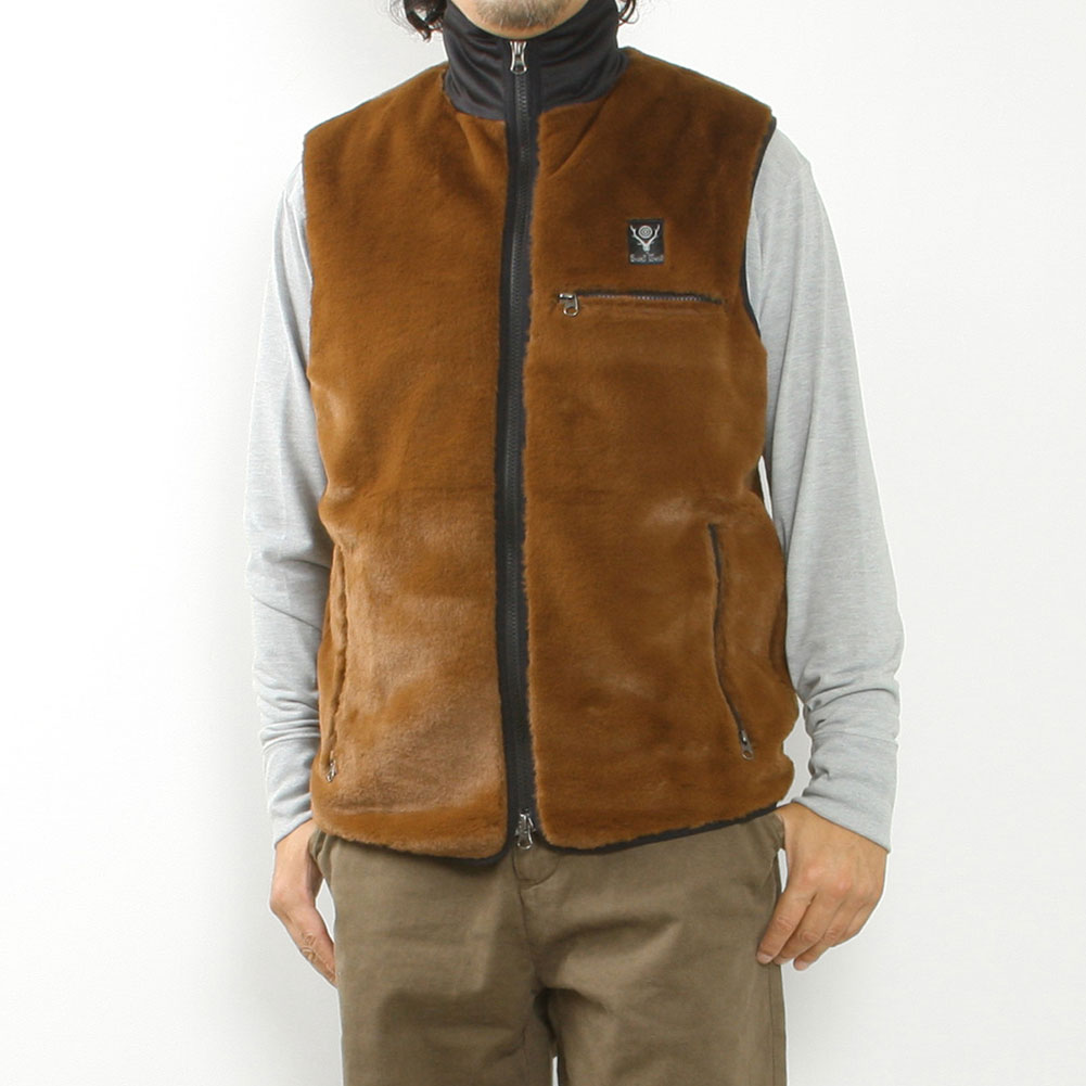 South2 West8[サウス2 ウェスト8]Piping Vest Micro Fur LQ703A 