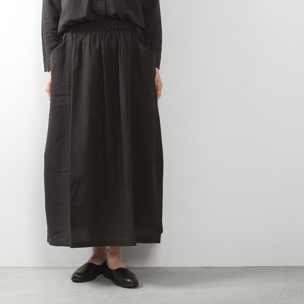 evam eva[エヴァムエヴァ]cotton silk gathered skirt E231T006