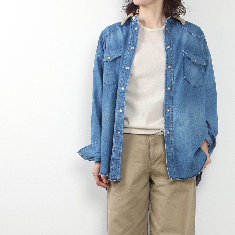 nowos[ノーウォス]OVERSIZED DENIM SHIRT 5908005811 << MIDLAND SHIP