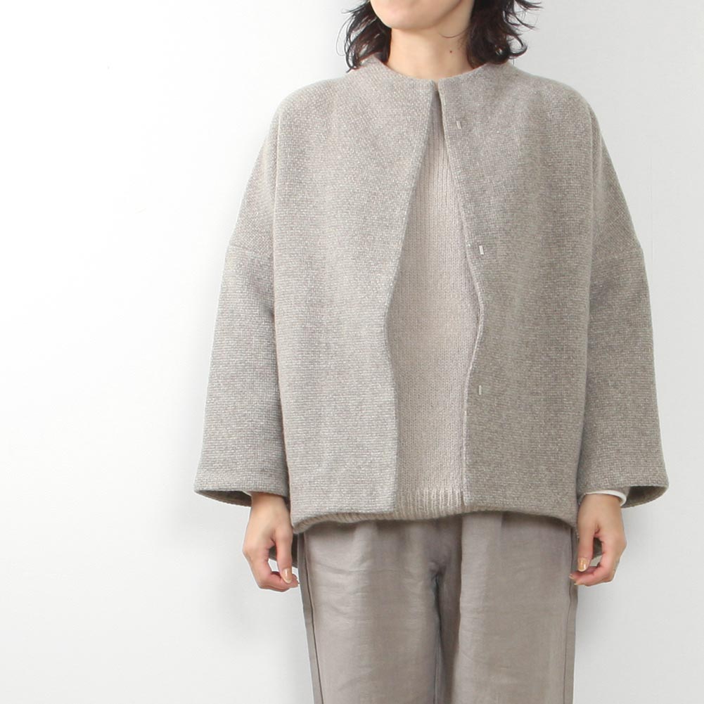 evam eva[エヴァムエヴァ]wool tweed short coat E233T138 << MIDLAND
