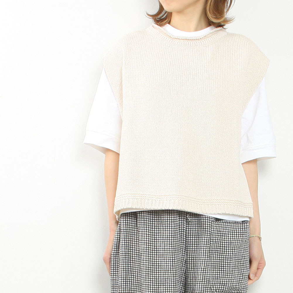 Atelier dantan[アトリエダンタン]Dach Cotton Silk Knit Sleeveless ...