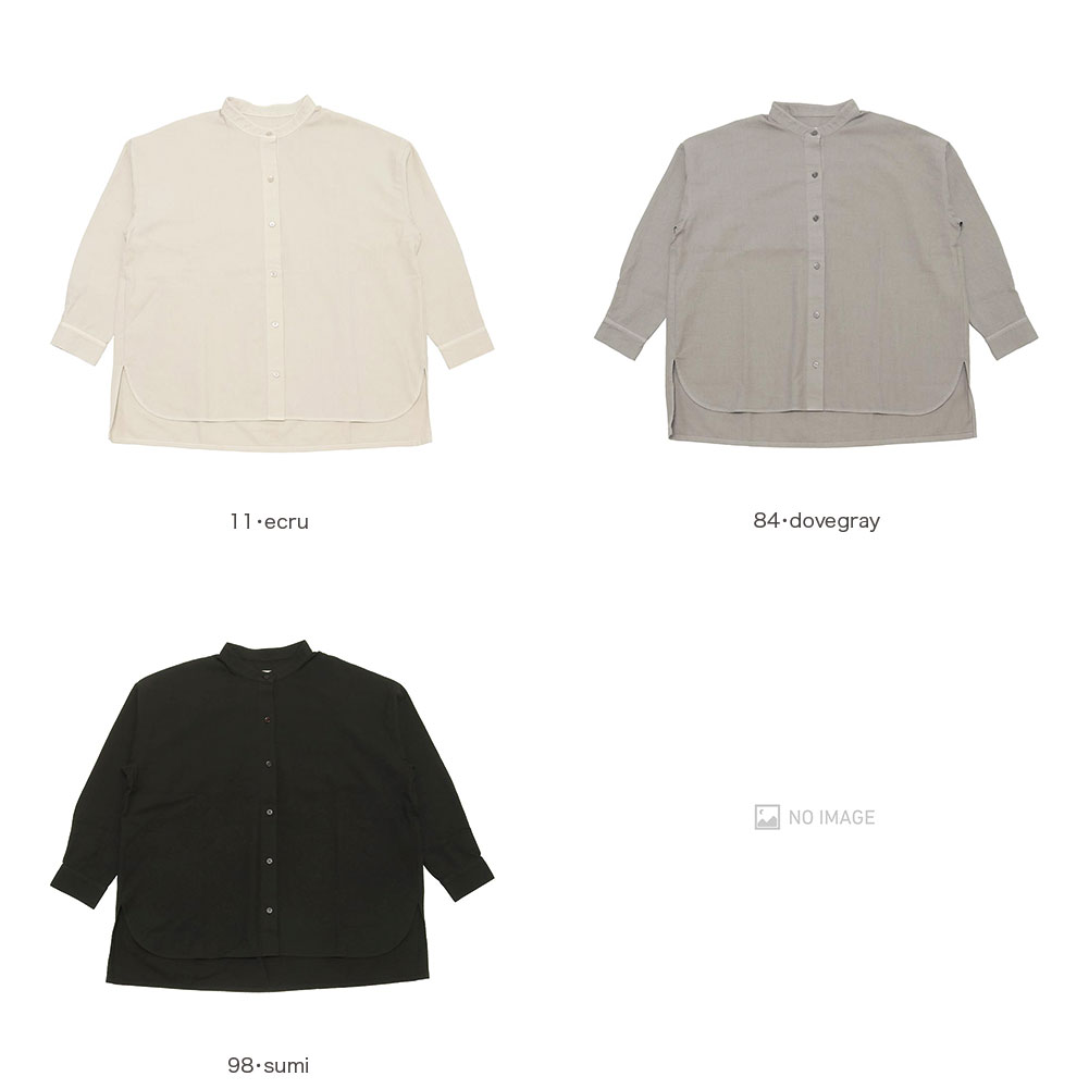 cotton cashmere band collar shirt item