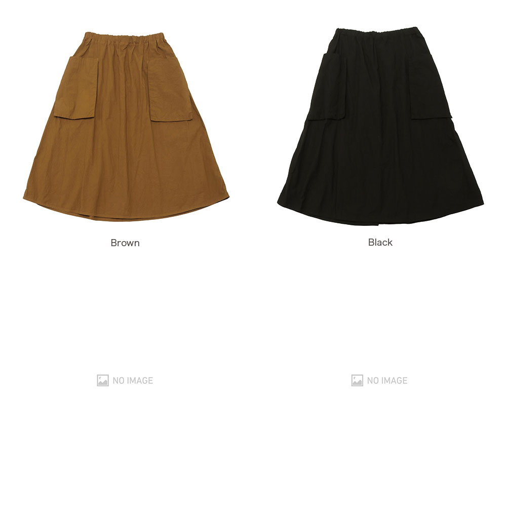 SHRINK COTTON GARMENT DAY POCKET SKIRT item