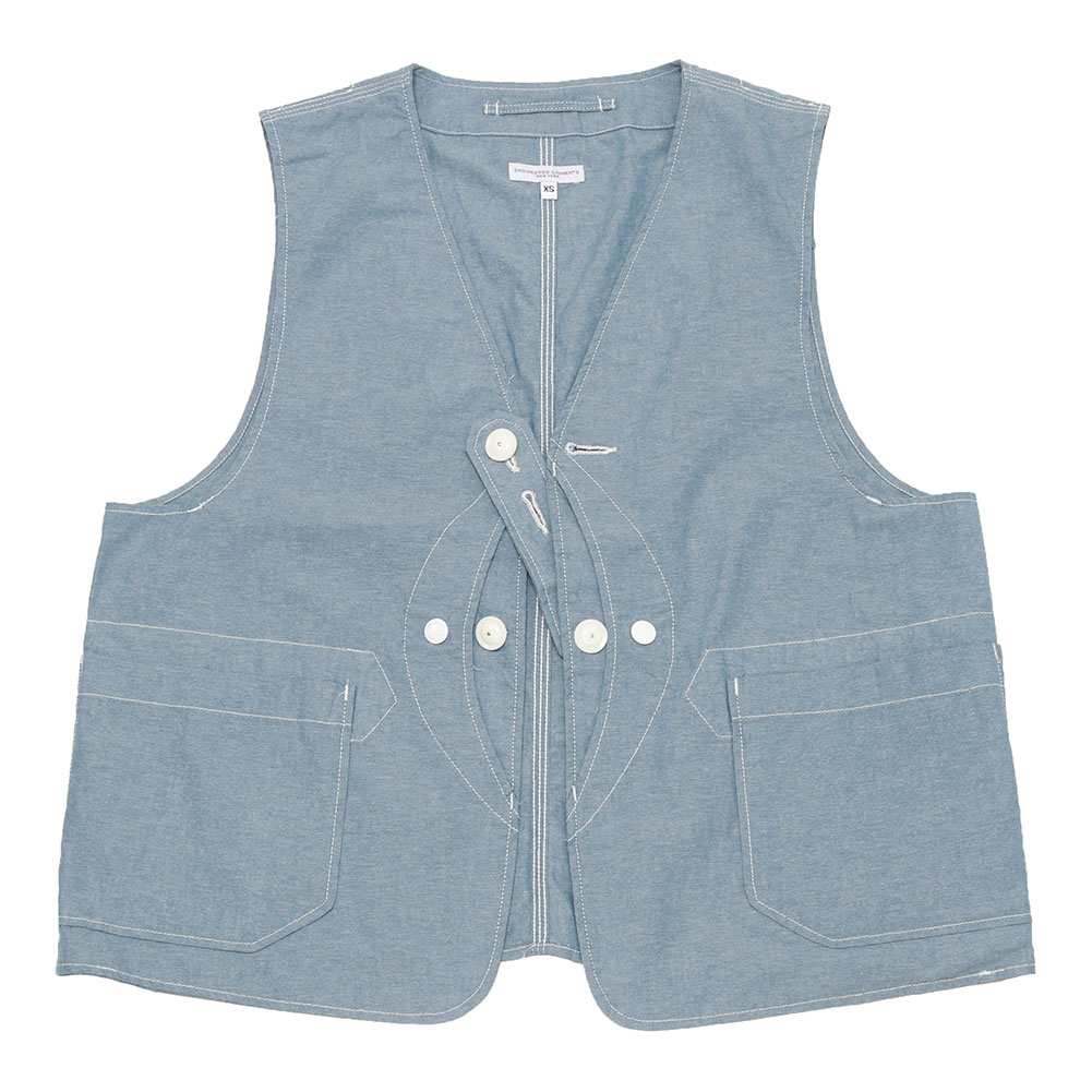 ENGINEERED GARMENTS[エンジニアド ガーメンツ]Upland Vest Cotton Chambray KM101 <<  MIDLAND SHIP［ミッドランドシップ］Lifestyle select shop