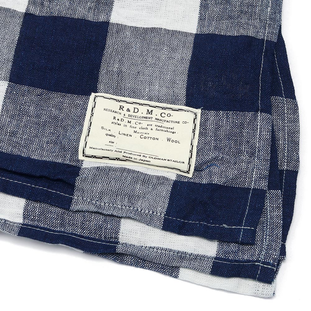 R&D.M.Co-[アールアンドディーエムコー]INDIGO LINEN PATCH WORK TABLE CLOTH NO.5800