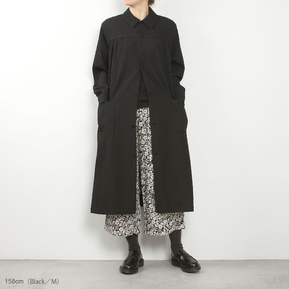 MATELASSE YOKE GATHER COAT item