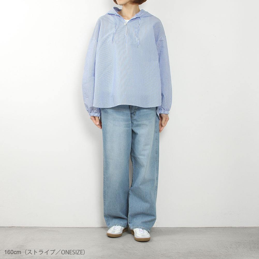 prit[プリット]エアリーコットンフードプルオーバーシャツ