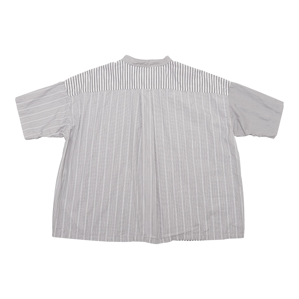 特別価格 prit[プリット]パターンミックス5分袖スタンドカラービッグ シャツ/ブラウス(半袖/袖なし)